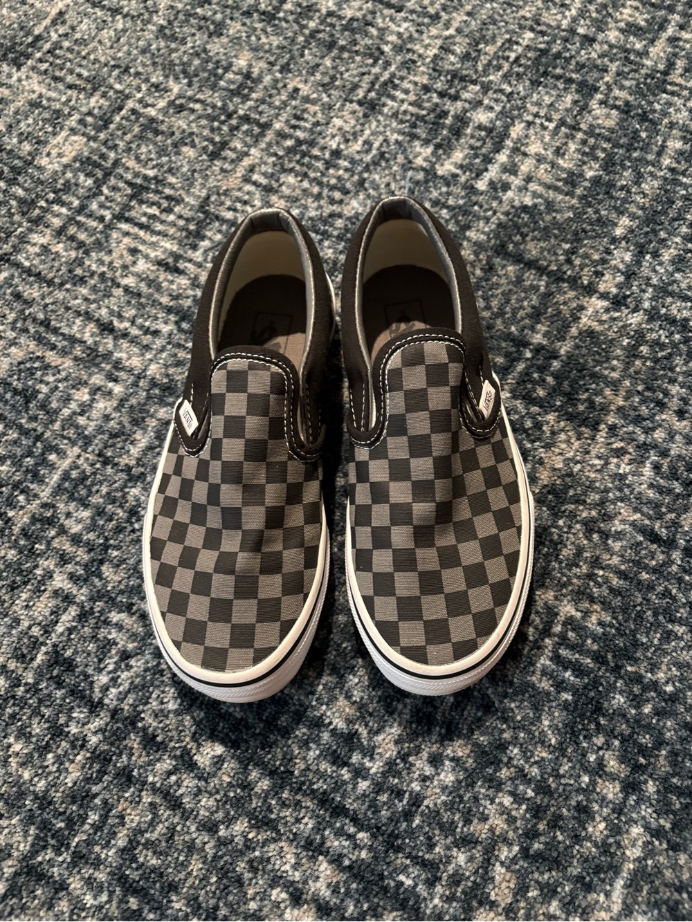 Vans Kids Slip-On Sneakers in Black and Gray Checkerboard